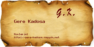 Gere Kadosa névjegykártya